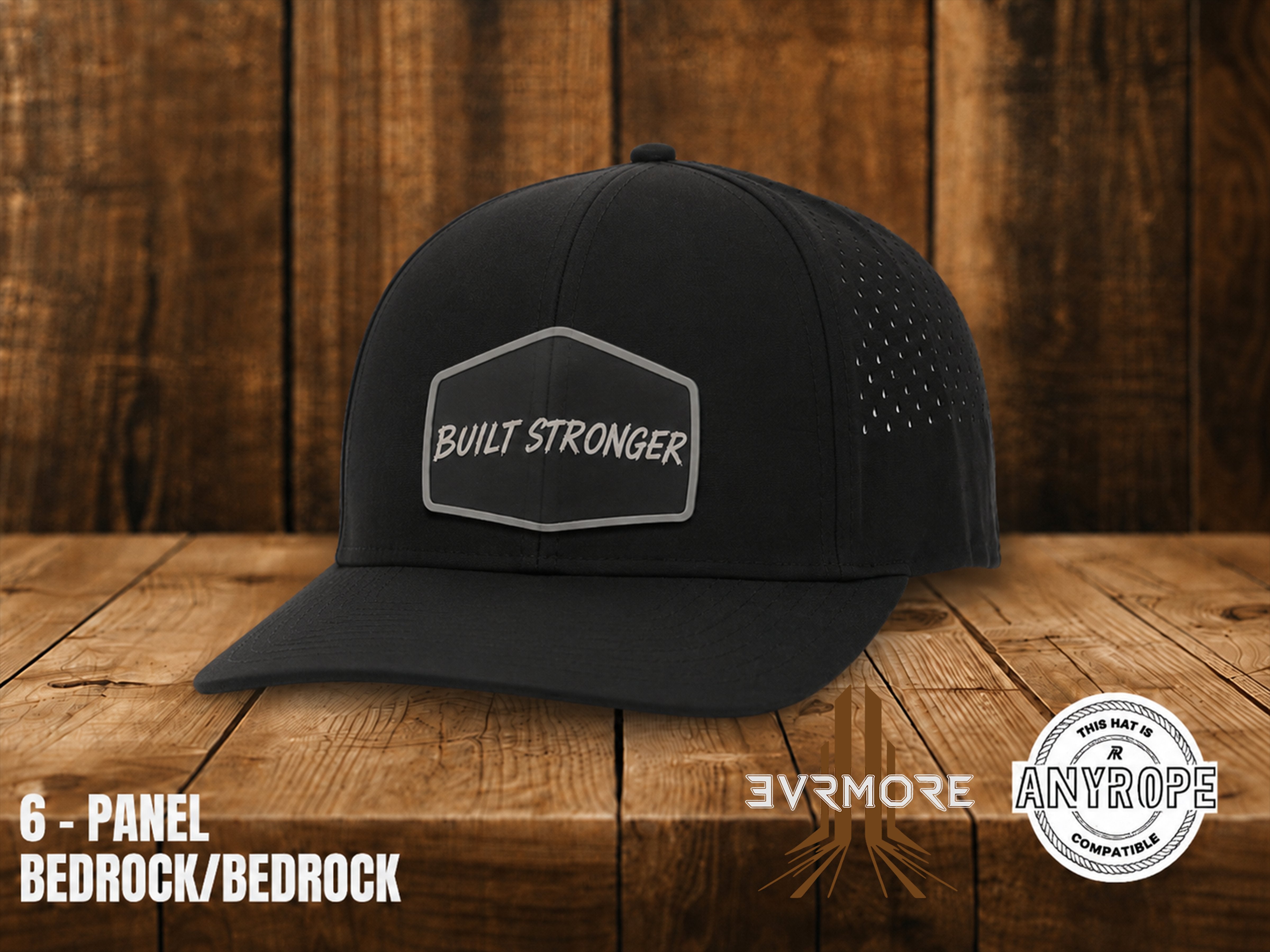 Water-Resistant 6-Panel Hat With Silicone Patch
