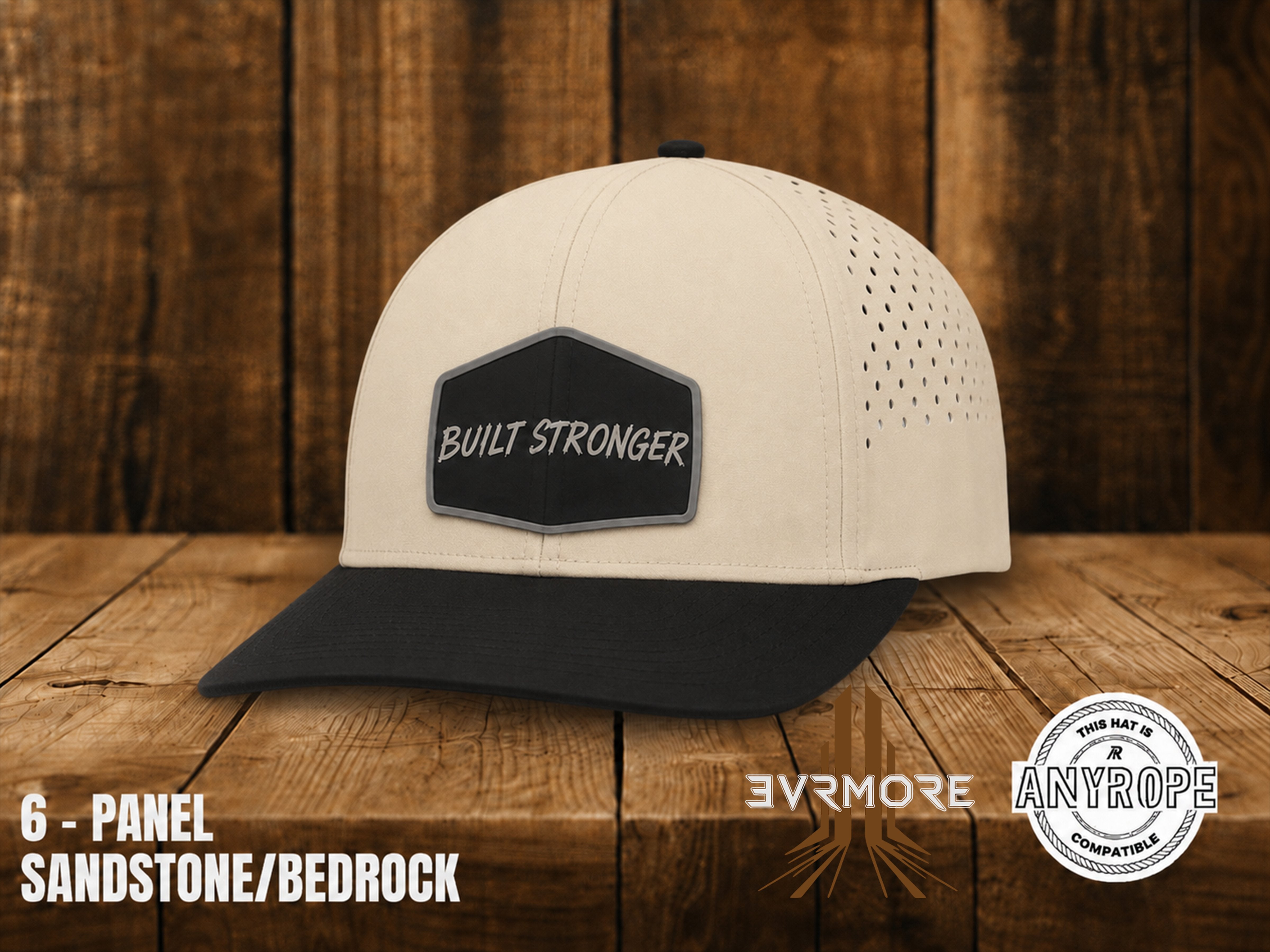 Water-Resistant 6-Panel Hat With Silicone Patch