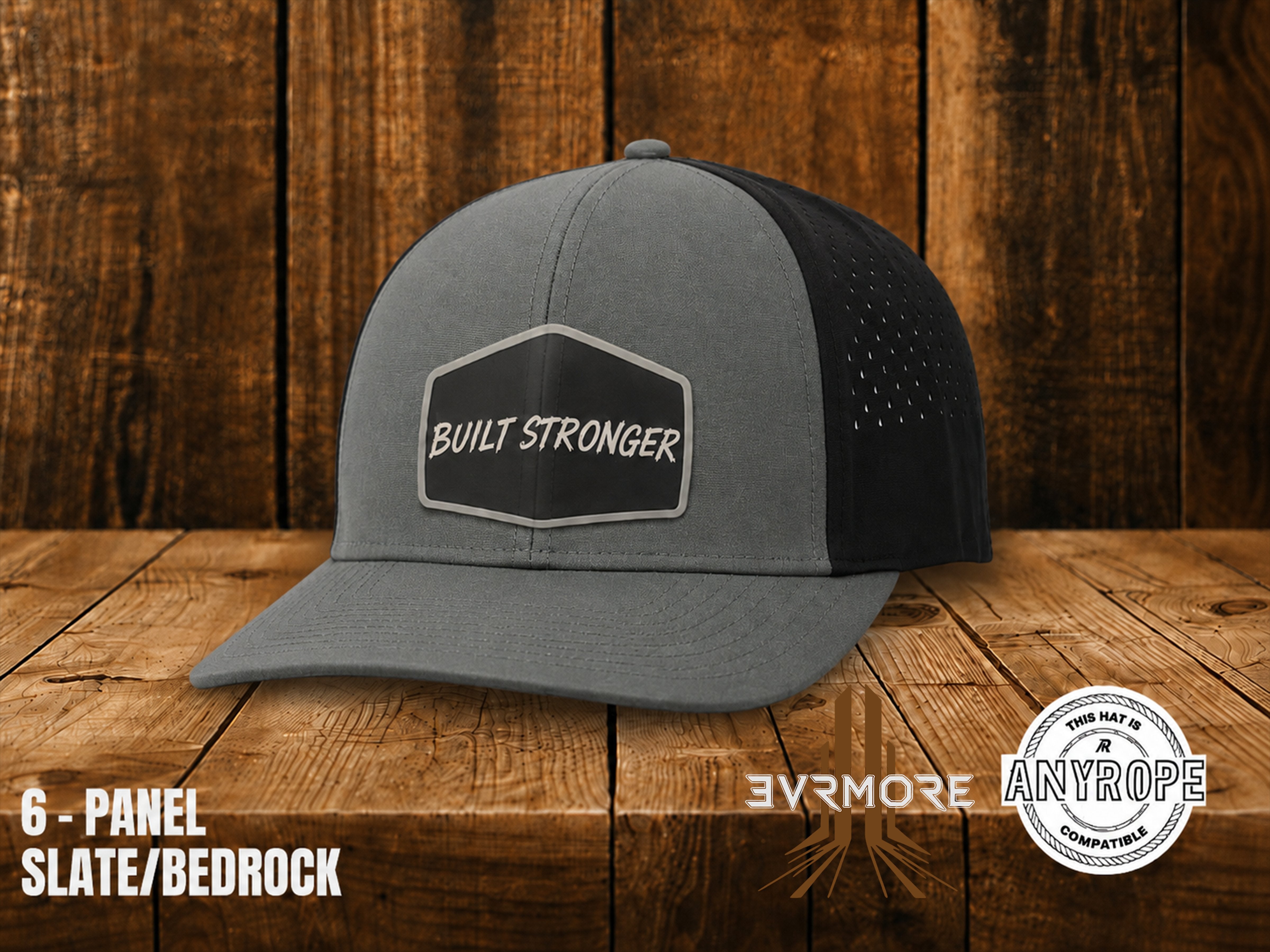 Water-Resistant 6-Panel Hat With Silicone Patch